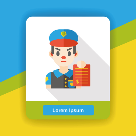 Traffic police flat iconのイラスト素材