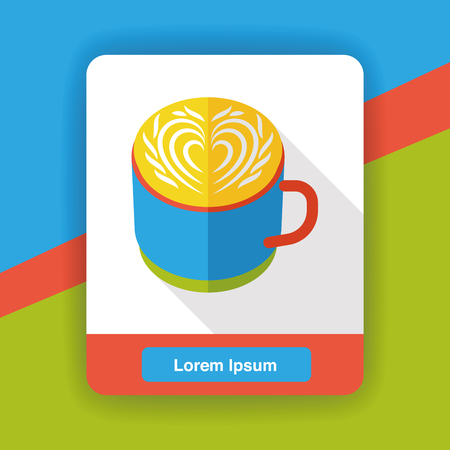 hot coffee flat iconのイラスト素材