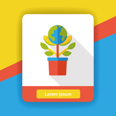 eco plant flat iconのイラスト素材