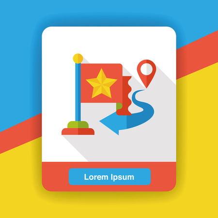 GPS signpost flat iconのイラスト素材