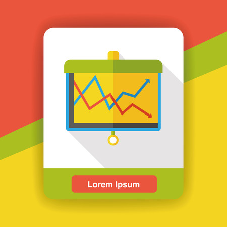 Business Graphics flat iconのイラスト素材