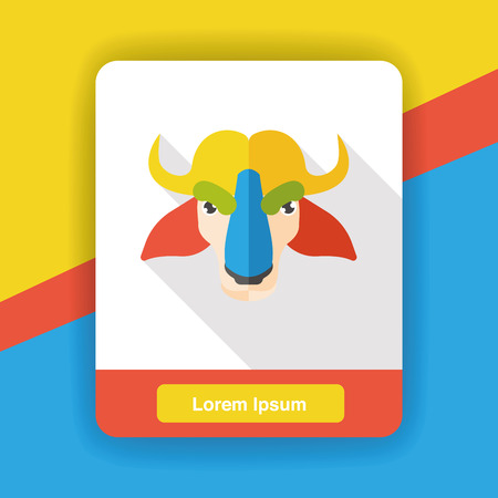 zoo animal flat iconのイラスト素材
