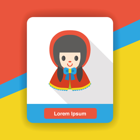 cartoon girl flat iconのイラスト素材