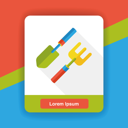 gardening shovel flat iconのイラスト素材