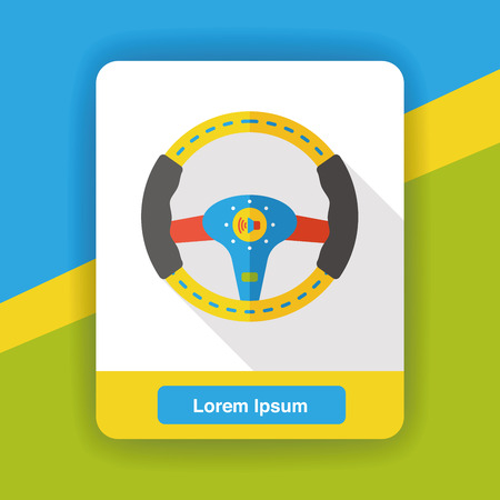 Steering wheel flat iconのイラスト素材