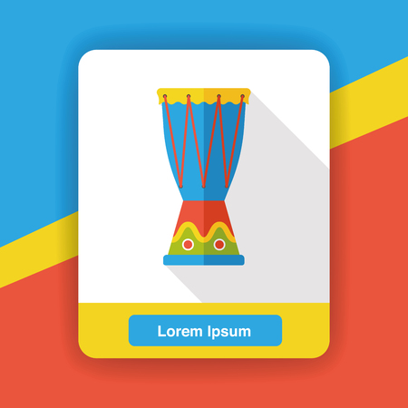 drum music instrument flat iconのイラスト素材