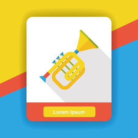 trumpet music instrument flat iconのイラスト素材