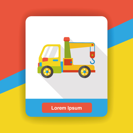 Tow truck flat iconのイラスト素材