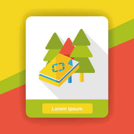 Environmental protection concept flat icon; Protect our forestsのイラスト素材