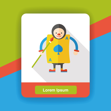 cartoon poker man flat iconのイラスト素材