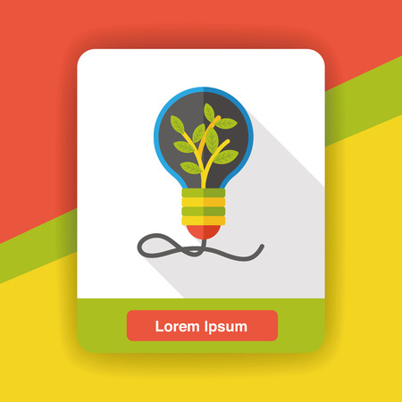 Environmental protection concept flat icon; recycle bulbのイラスト素材