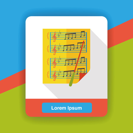 Sheet music flat iconのイラスト素材