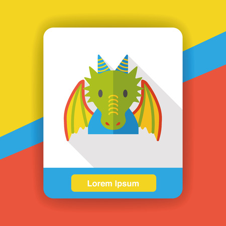 traditional dragon flat iconのイラスト素材