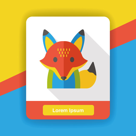 fox zoo animal flat iconのイラスト素材
