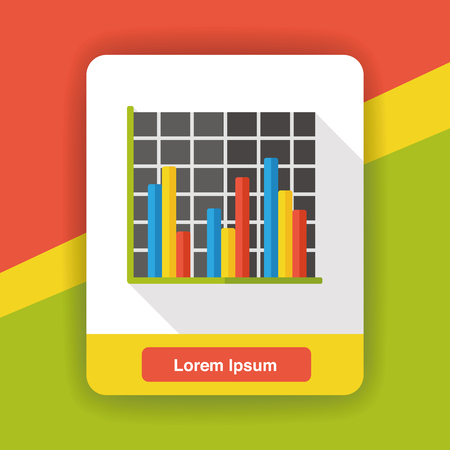 Business Graphics flat iconのイラスト素材