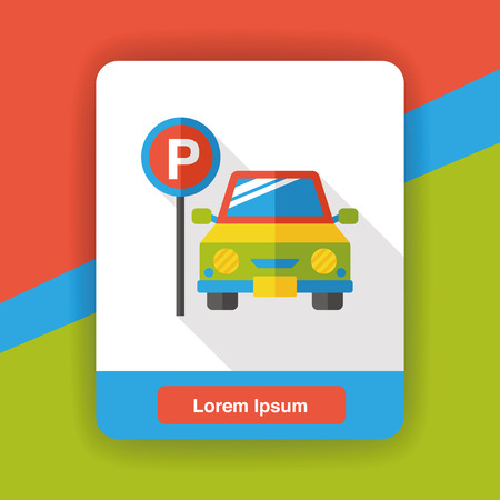 parking car flat iconのイラスト素材