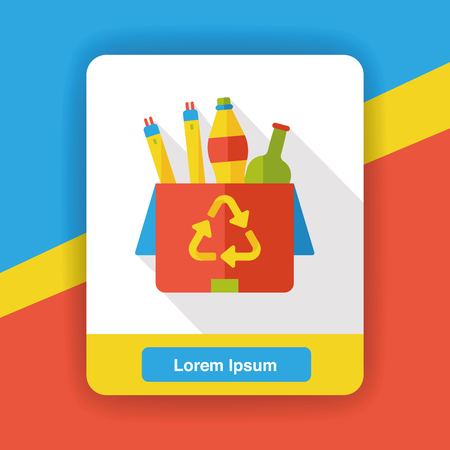 Environmental protection concept flat icon; recycled garbageのイラスト素材