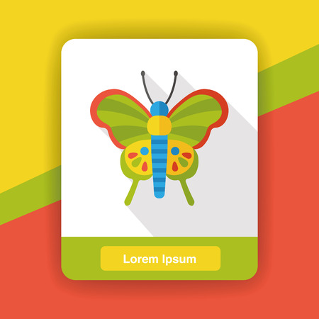 insect butterfly flat iconのイラスト素材
