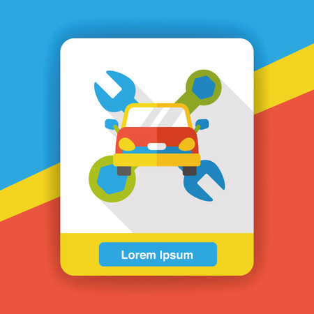 car tool flat iconのイラスト素材
