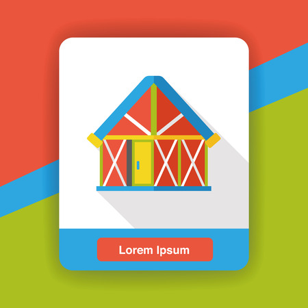 barn warehouse flat iconのイラスト素材