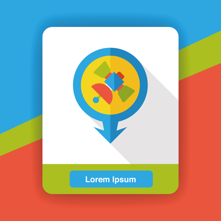 GPS signpost flat iconのイラスト素材