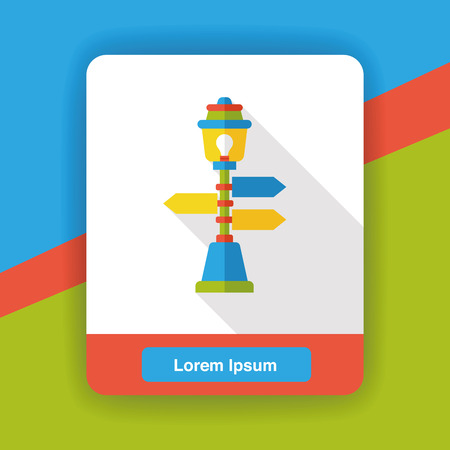 GPS signpost flat iconのイラスト素材