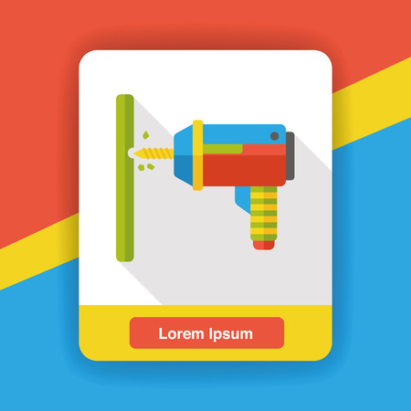 tool drill flat iconのイラスト素材