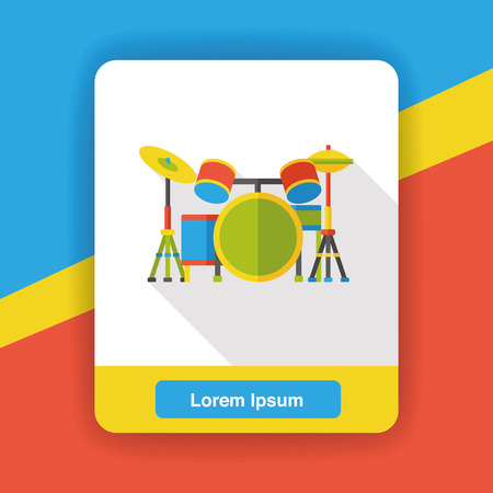 drum music instrument flat iconのイラスト素材