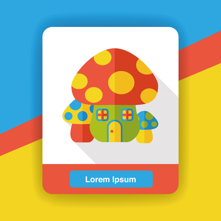 mushroom house flat iconのイラスト素材
