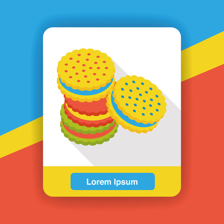 dessert cookie flat iconのイラスト素材