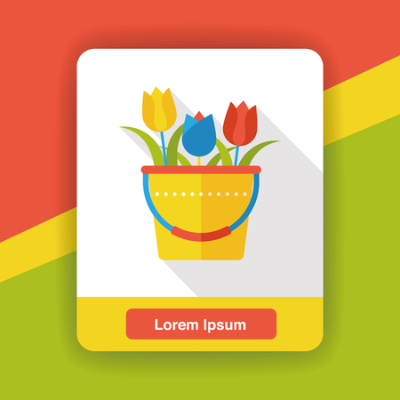 gardening flower flat iconのイラスト素材