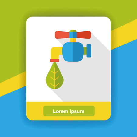 Environmental protection concept flat icon; Conserve water, protect the environment.のイラスト素材