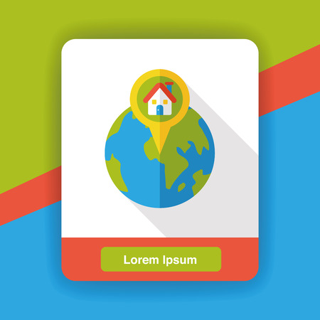internet world location flat iconのイラスト素材