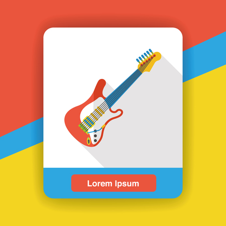 guitar music instrument flat iconのイラスト素材