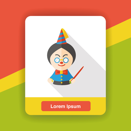 cartoon wizard flat iconのイラスト素材