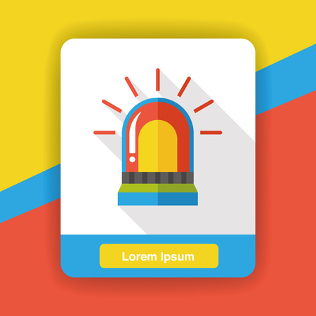 police warning lights flat iconのイラスト素材