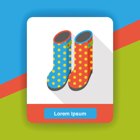Rain boots flat iconのイラスト素材