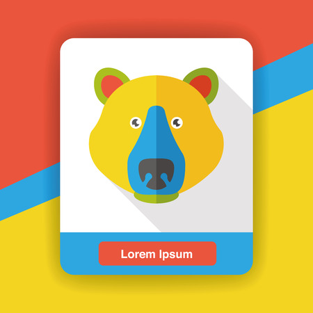 bear zoo animal flat iconのイラスト素材