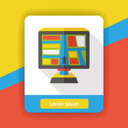 traffic map flat iconのイラスト素材
