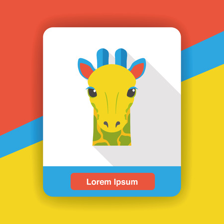 giraffe zoo animal flat iconのイラスト素材