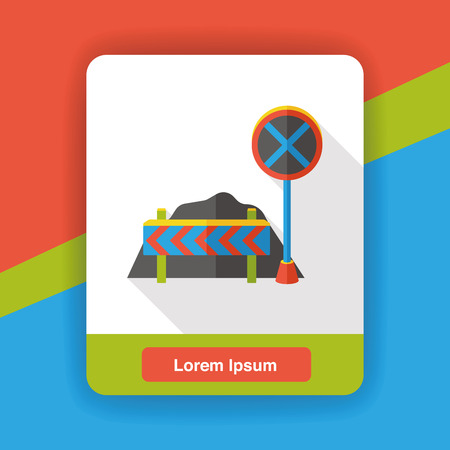 traffic roadblocks flat iconのイラスト素材
