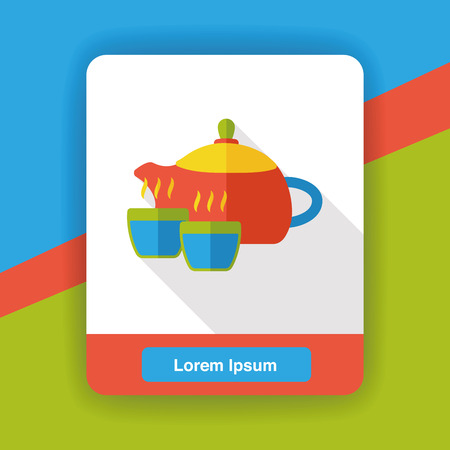 hot tea flat iconのイラスト素材