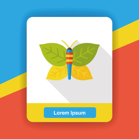 bug butterfly flat iconのイラスト素材