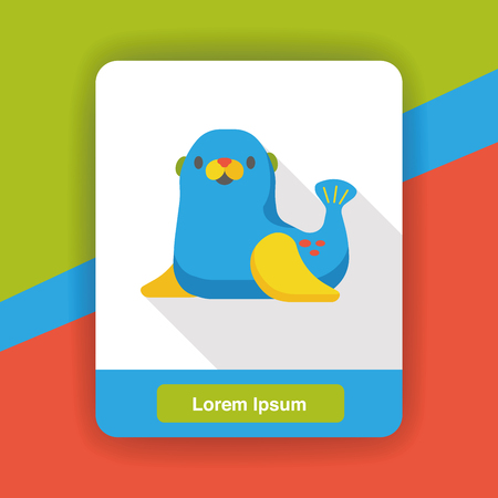 zoo animal flat iconのイラスト素材