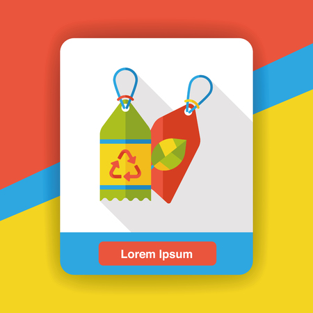 recycle tag flat iconのイラスト素材