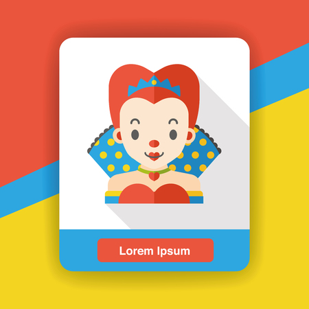 cartoon queen flat iconのイラスト素材
