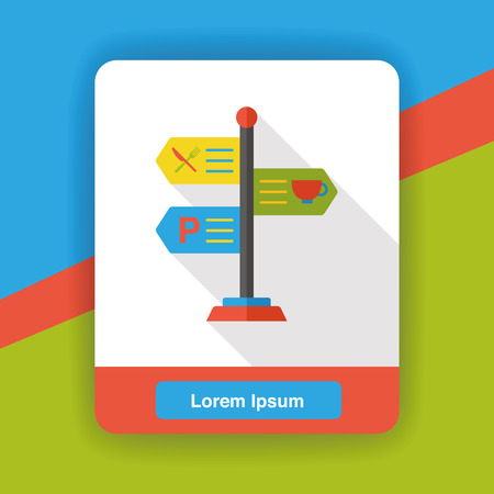 GPS signpost flat iconのイラスト素材