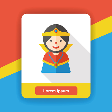 cartoon queen flat iconのイラスト素材