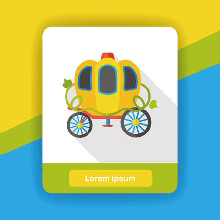 fairy tale carriage flat iconのイラスト素材