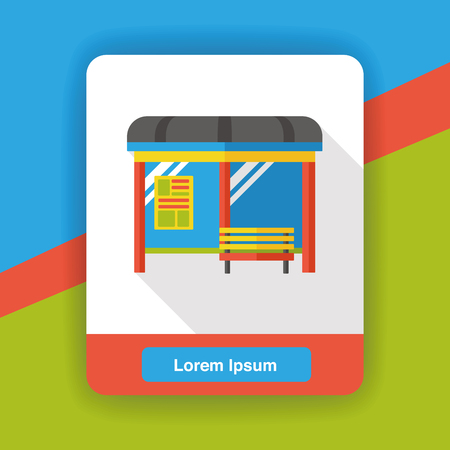 bus station flat iconのイラスト素材